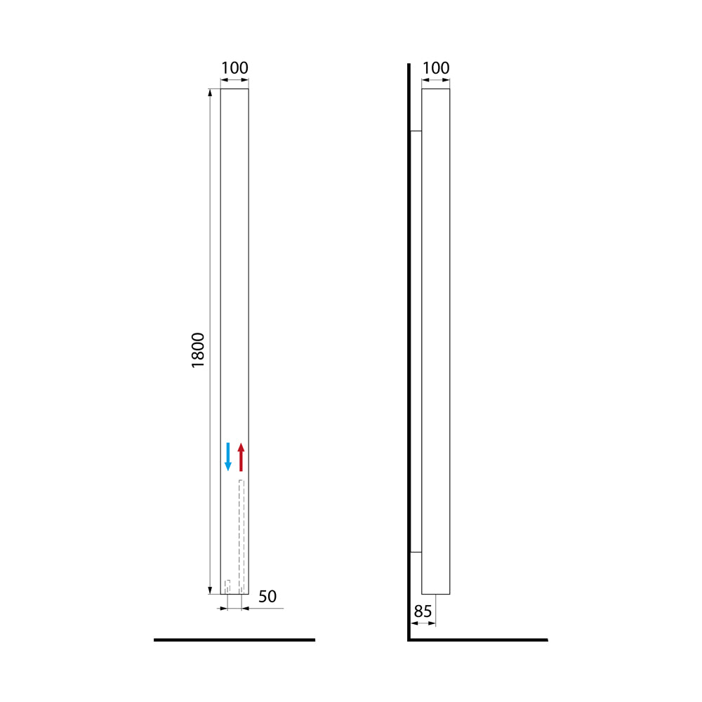 CUBIQ Badheizkörper 500x1510 mm, 300W,Weiß matt