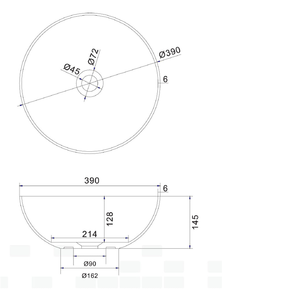 THIN Aufsatzwaschtisch, Ø 39 cm, Weiß matt