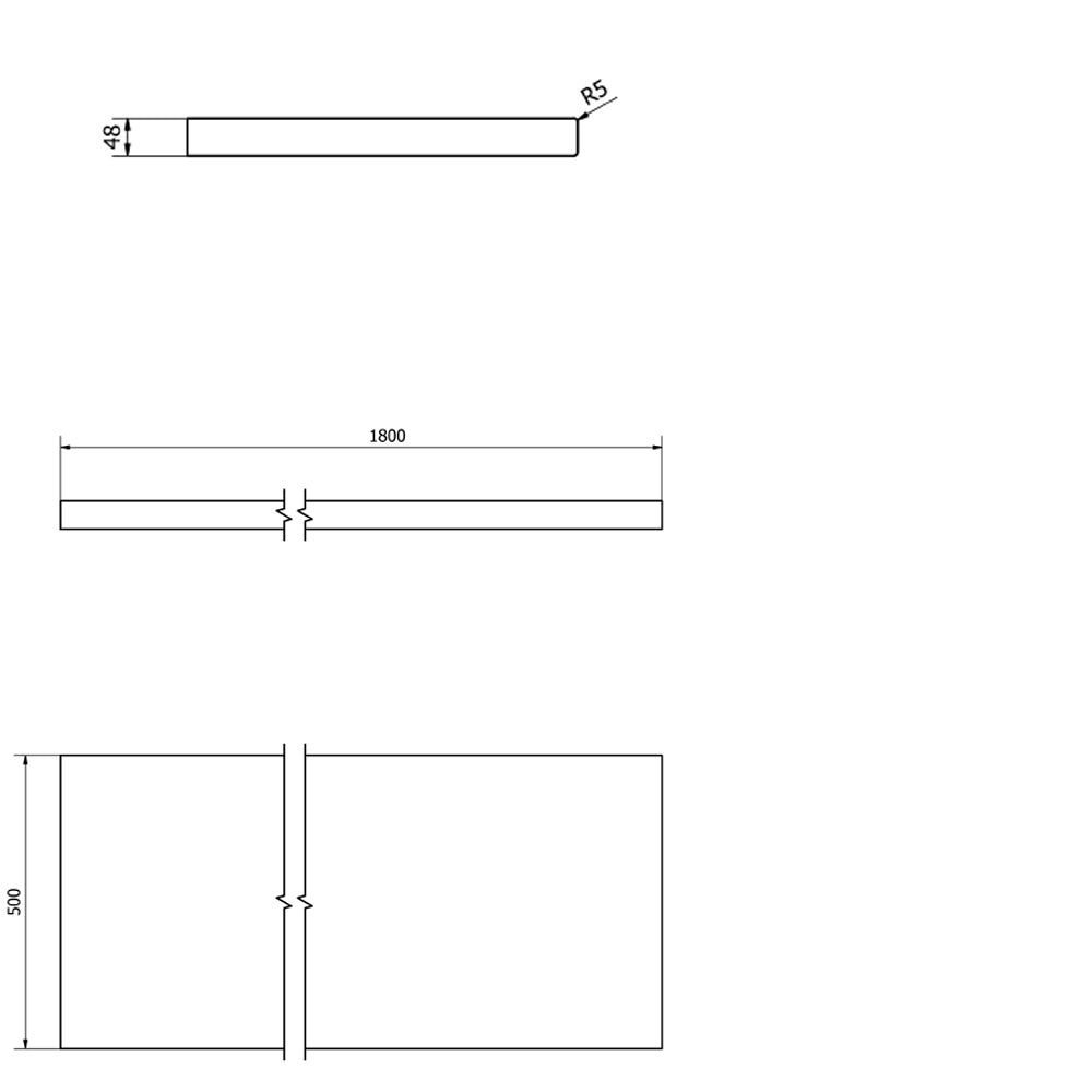 AVICE Platte 180X50cm, Eiche altweiß