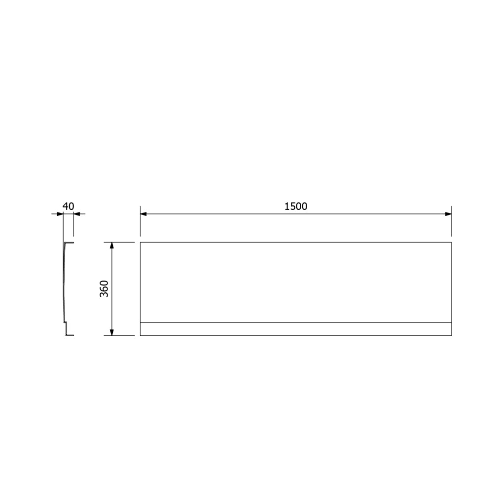 DEEP PLAIN Schürze für Nische, 150x36cm, weiß