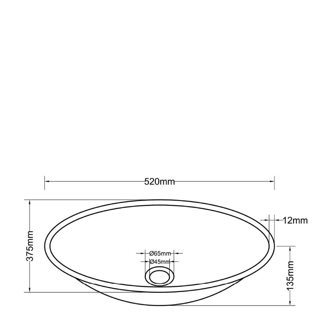 PURE Aufsatzwaschtisch, Glas,52x37,5 cm, Klarglas