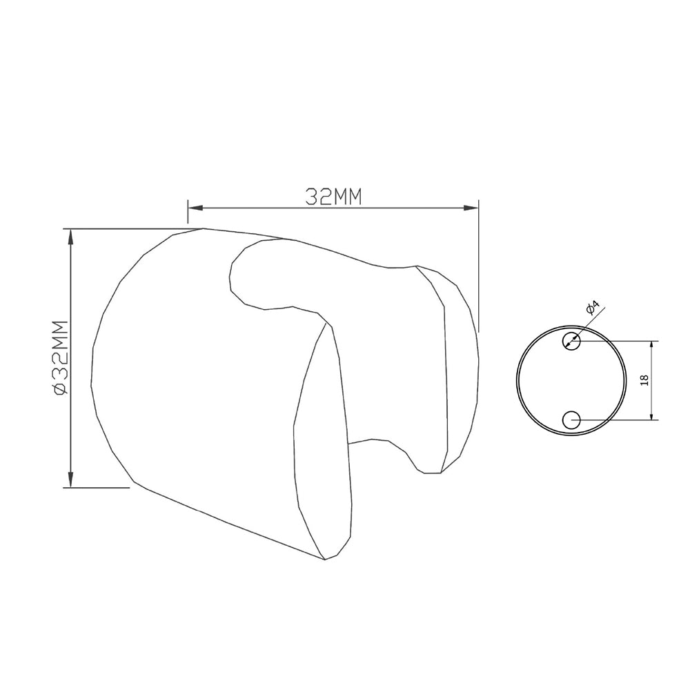 Brausehalter, Schwarz matt