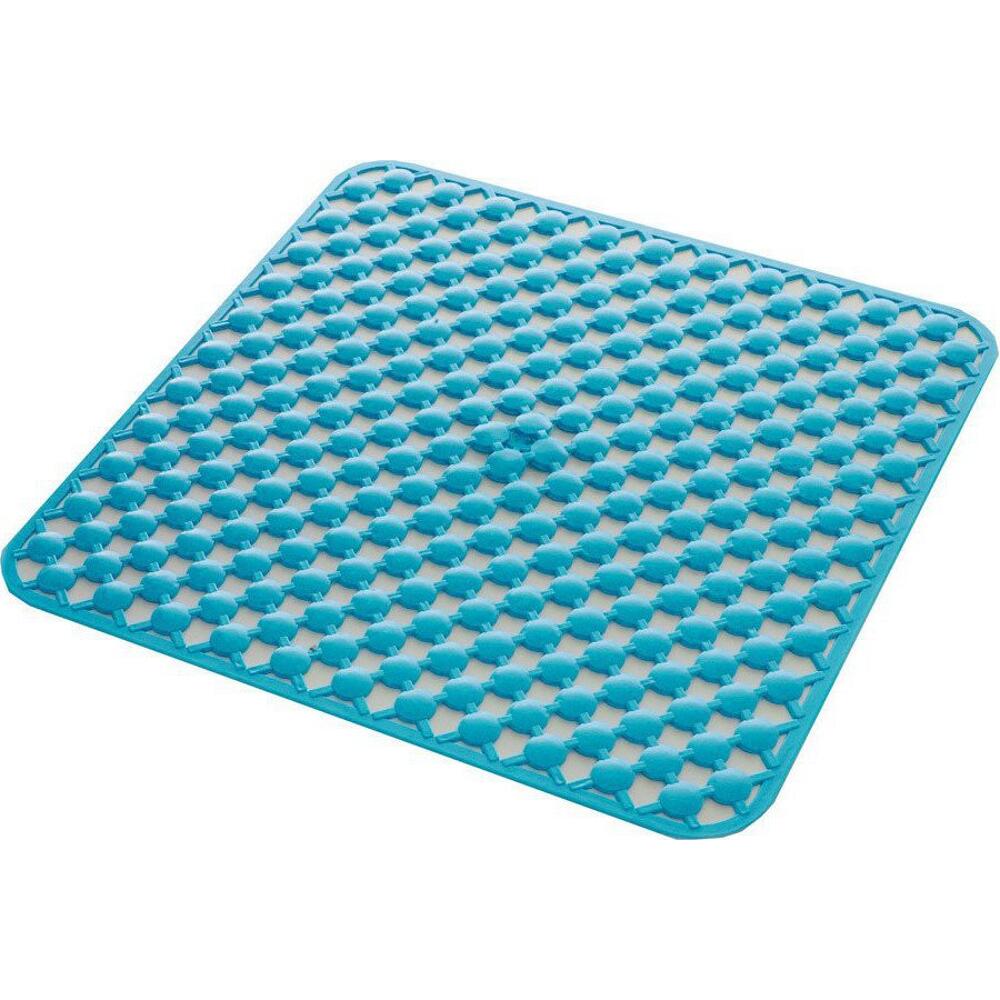 GEO Duscheinlage 53x53 cm Gummi, Anti-Rutsch, Kautschuk, blau