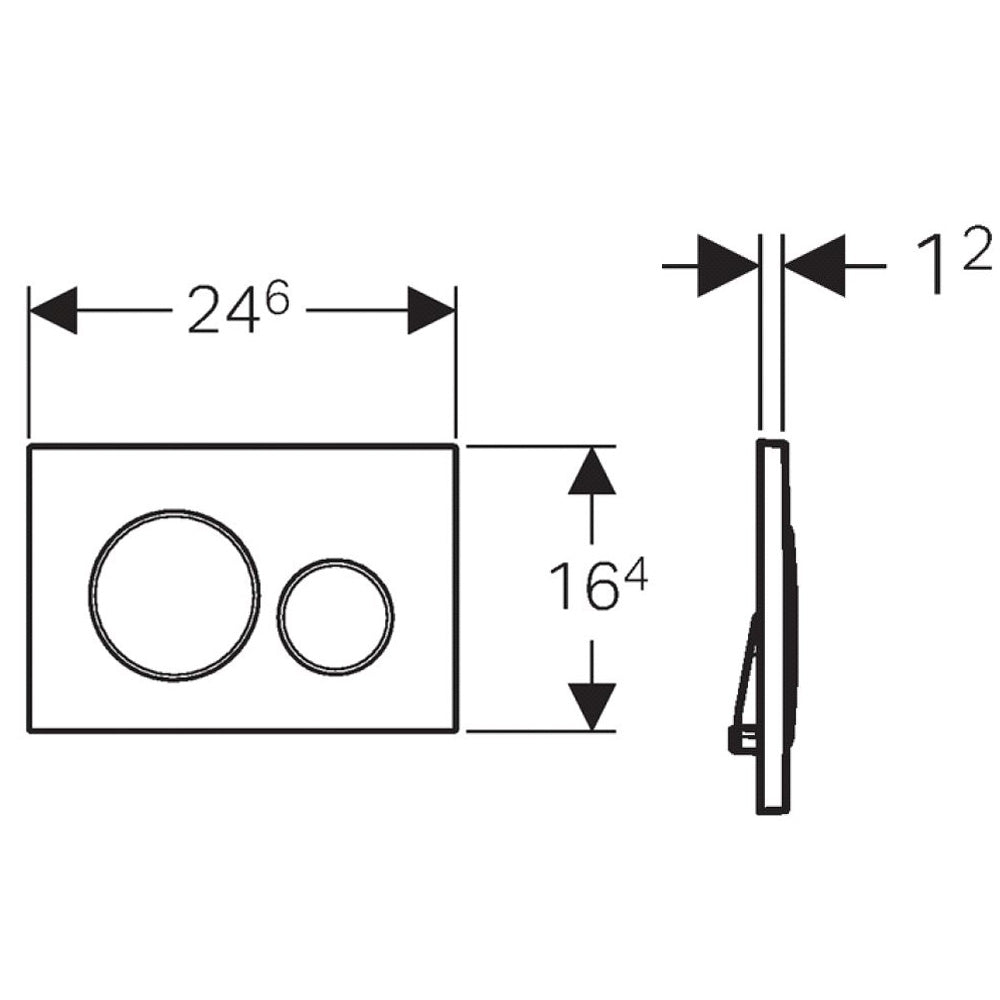 GEBERIT SIGMA20 Betätigungsplatte für 2-Mengen-Spülung, weiss Glanz/Chrom