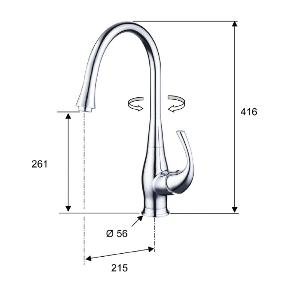 PRIM Küchenarmatur, Chrom 416mm