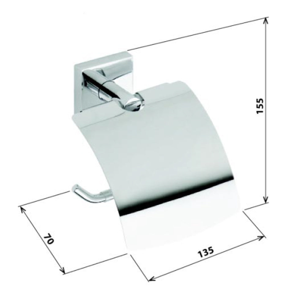 X-SQUARE Toilettenpapierhalter mit Deckel, Chrom
