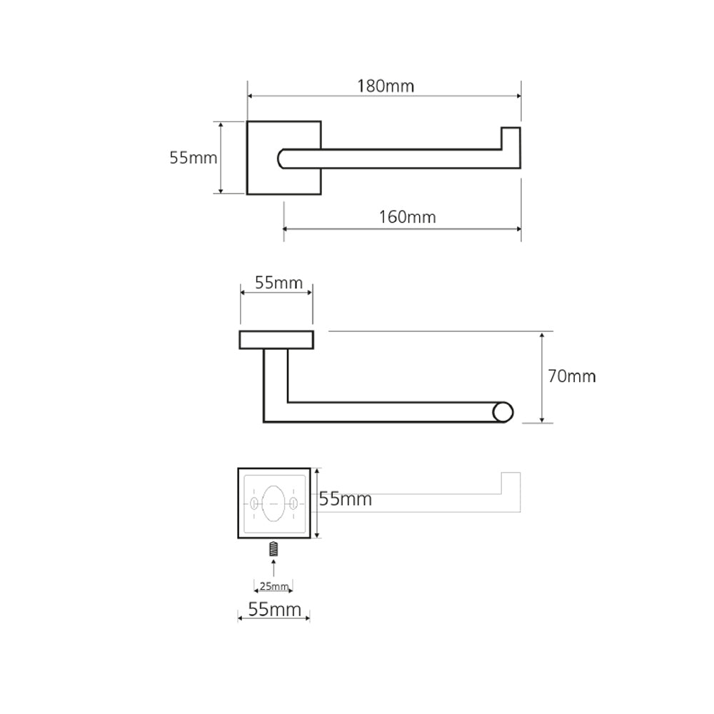 X-SQUARE Toilettenpapierhalter, Chrom
