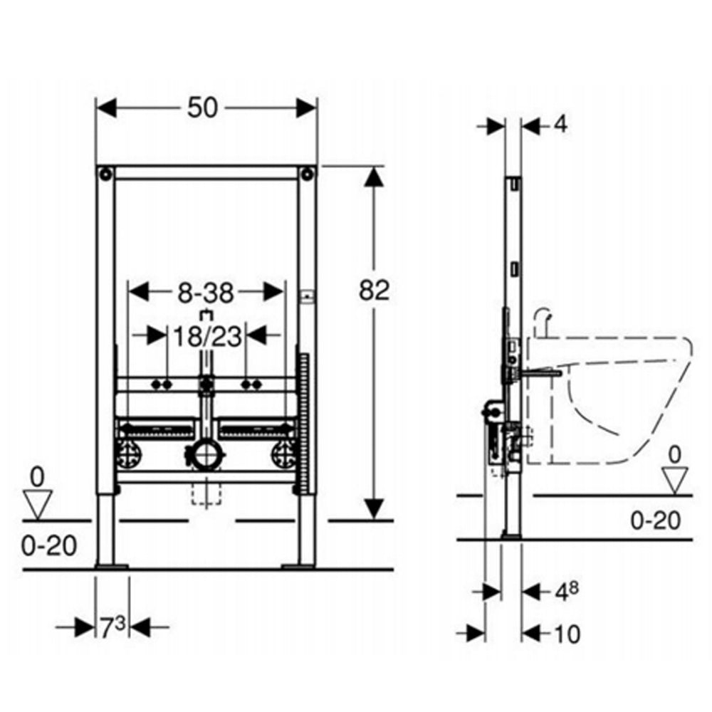 GEBERIT DUOFIX Hänge-Bidet-Element, 82cm
