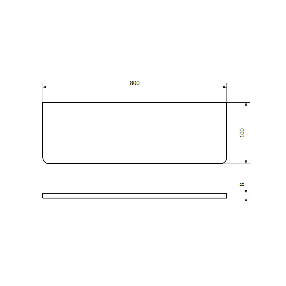 Ablage 800x100x8mm, Klarglas