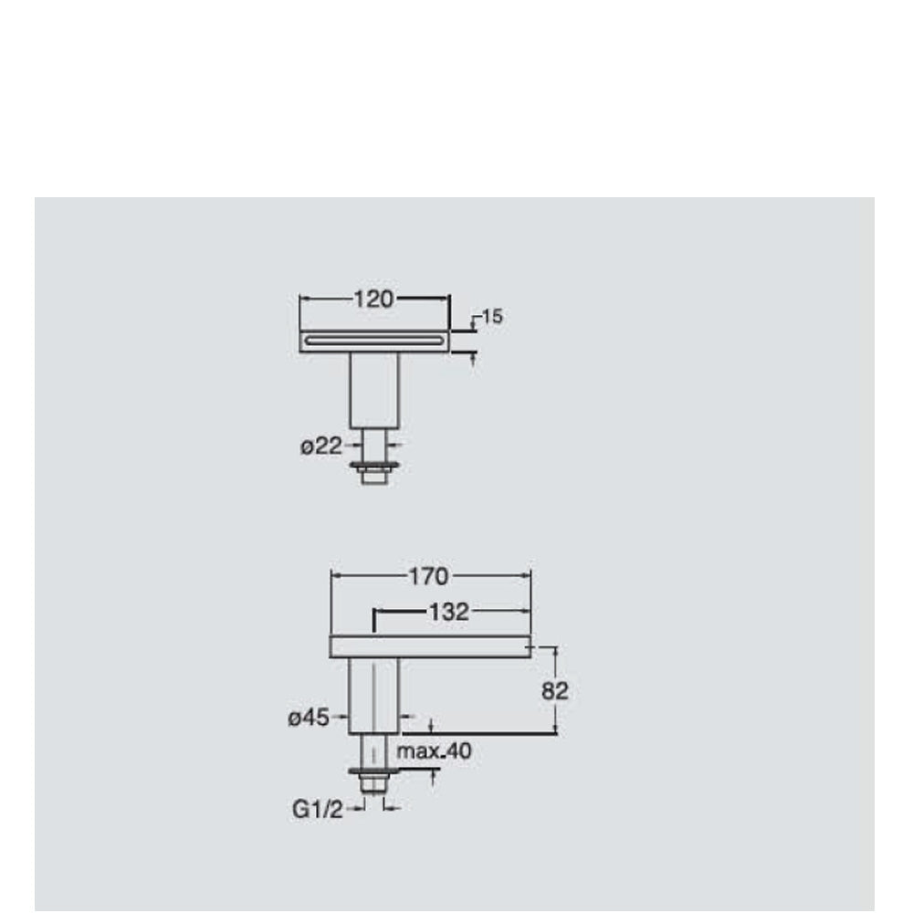 Wanneneinlauf, Breite 120mm, Chrom