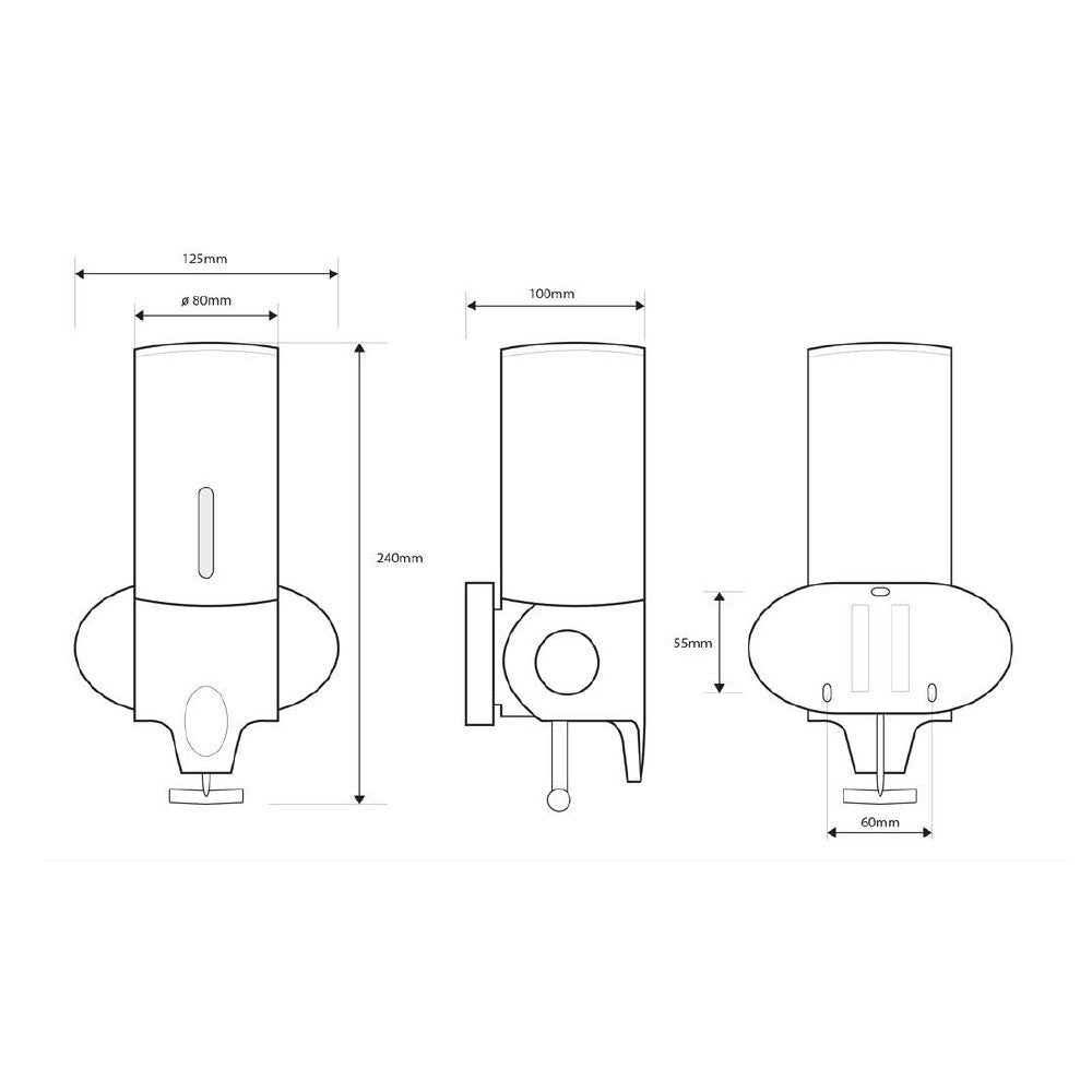 Seifenspender 350ml, Edelstahl matt