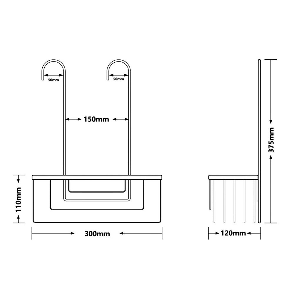 SMART Duschablage hängend, für Armatur, 300x375x120 mm, Gold matt
