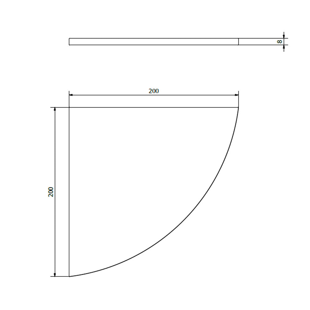 Eckablage, Quadrant 200x200x8mm, Milchglas
