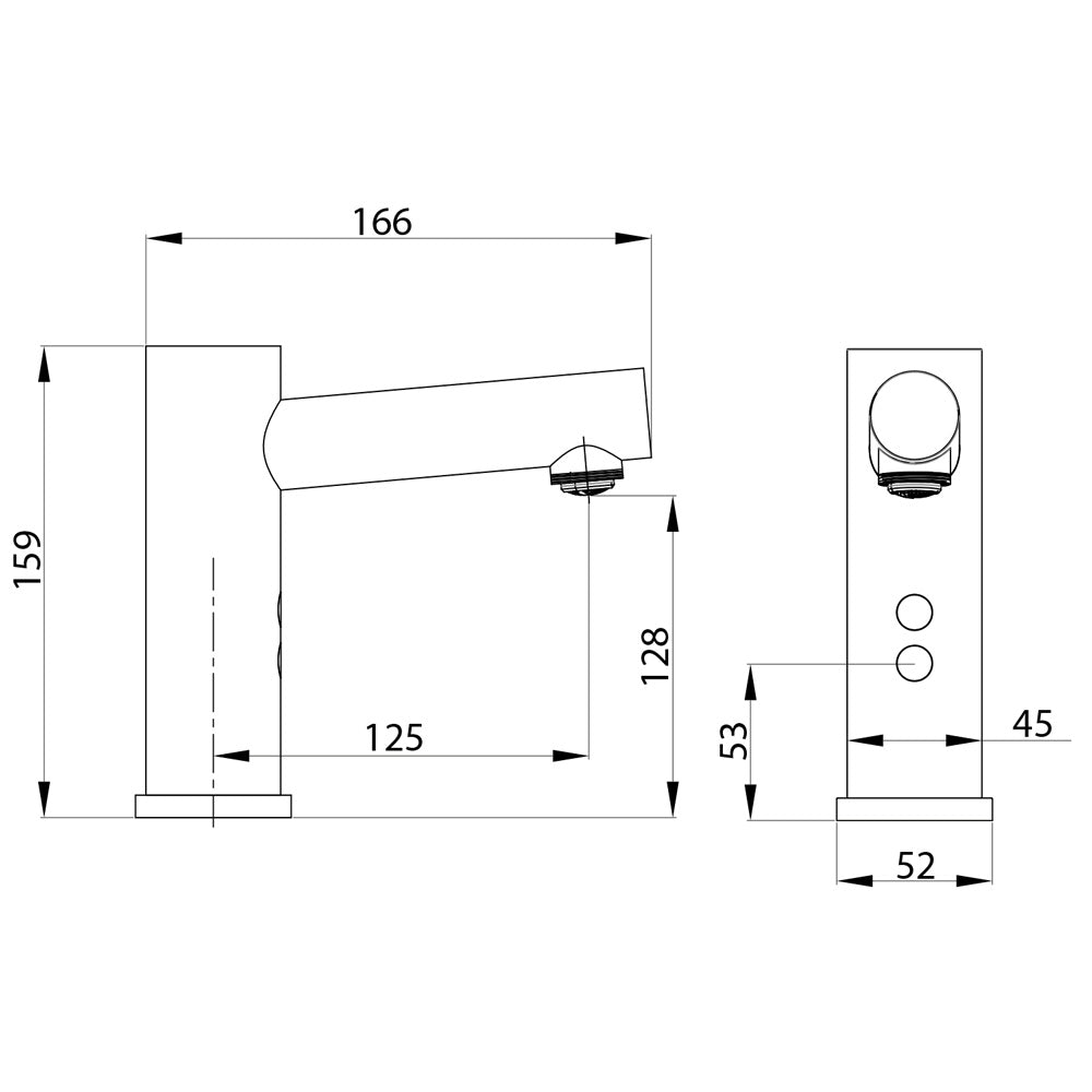 Sensor-Standarmatur 6V DC (4xAA), Edelstahl Matt