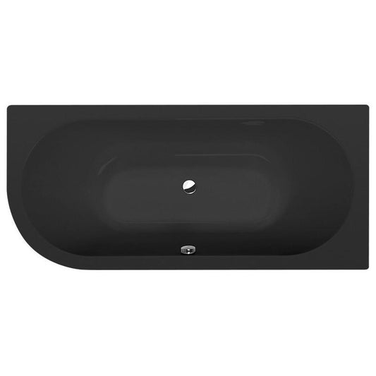 VIVA R Asymmetrische Badewanne 175x80x47cm, rechts, schwarz matt