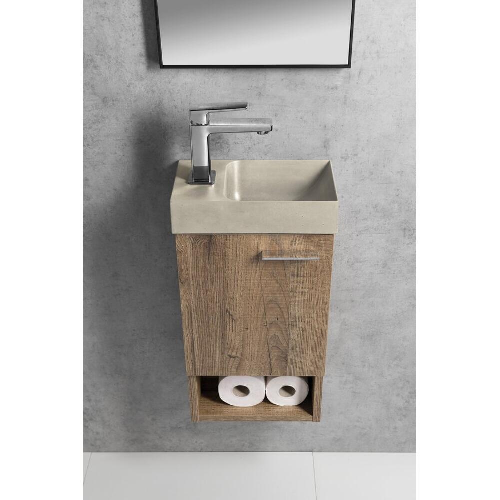 PICCOLINO Beton-Waschbecken 30,8x10x17cm, Armaturloch links, Sand