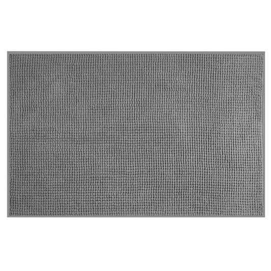 CHENILL Badewannenvorleger, 50x80cm, 100% Polyester, Grau