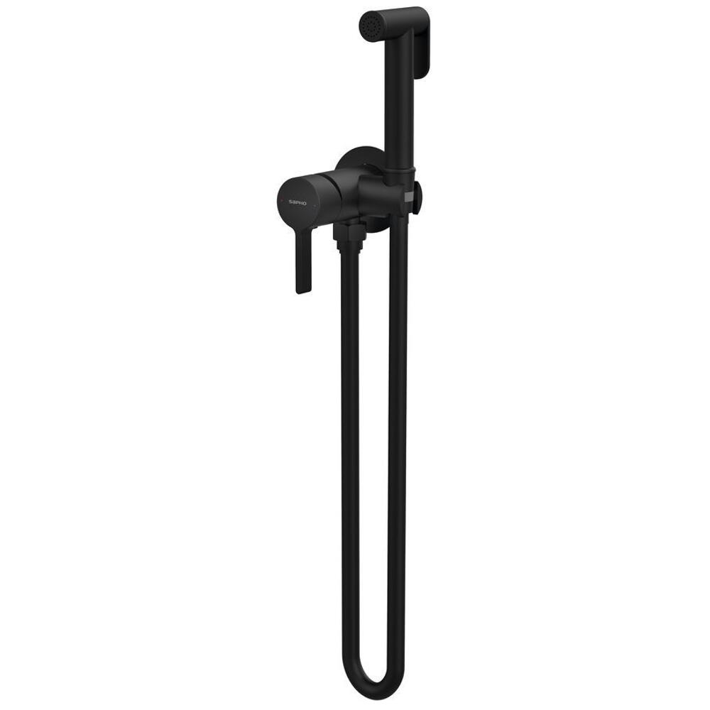 ICONIC Unterputz-Bidetarmatur mit Brausestop, rund, Schwarz matt