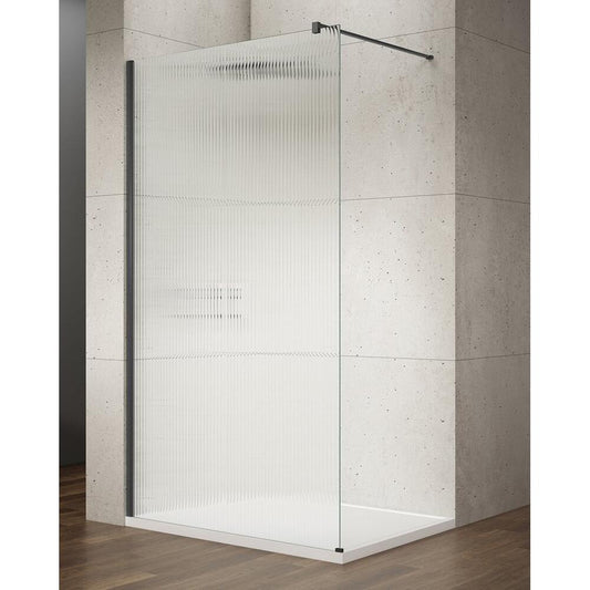 VARIO BLACK Walk-In Duschwand, Nordic Glas, 1100 mm