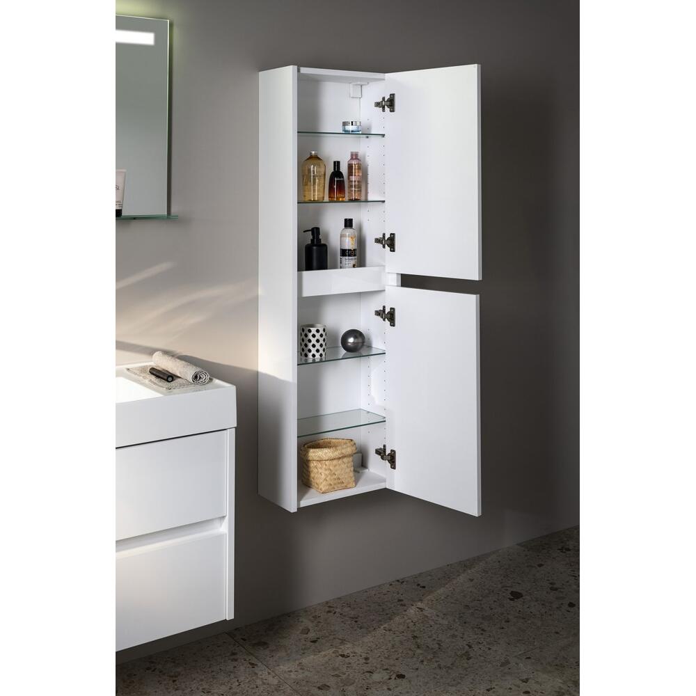 NIRONA hochschrank 40x140x20cm, 2x Tür, links/rechts, weiß