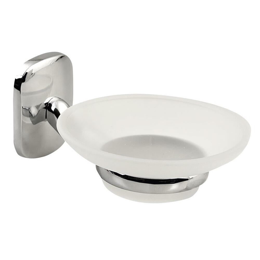 RUMBA Seifenschale, Milchglas, Chrom