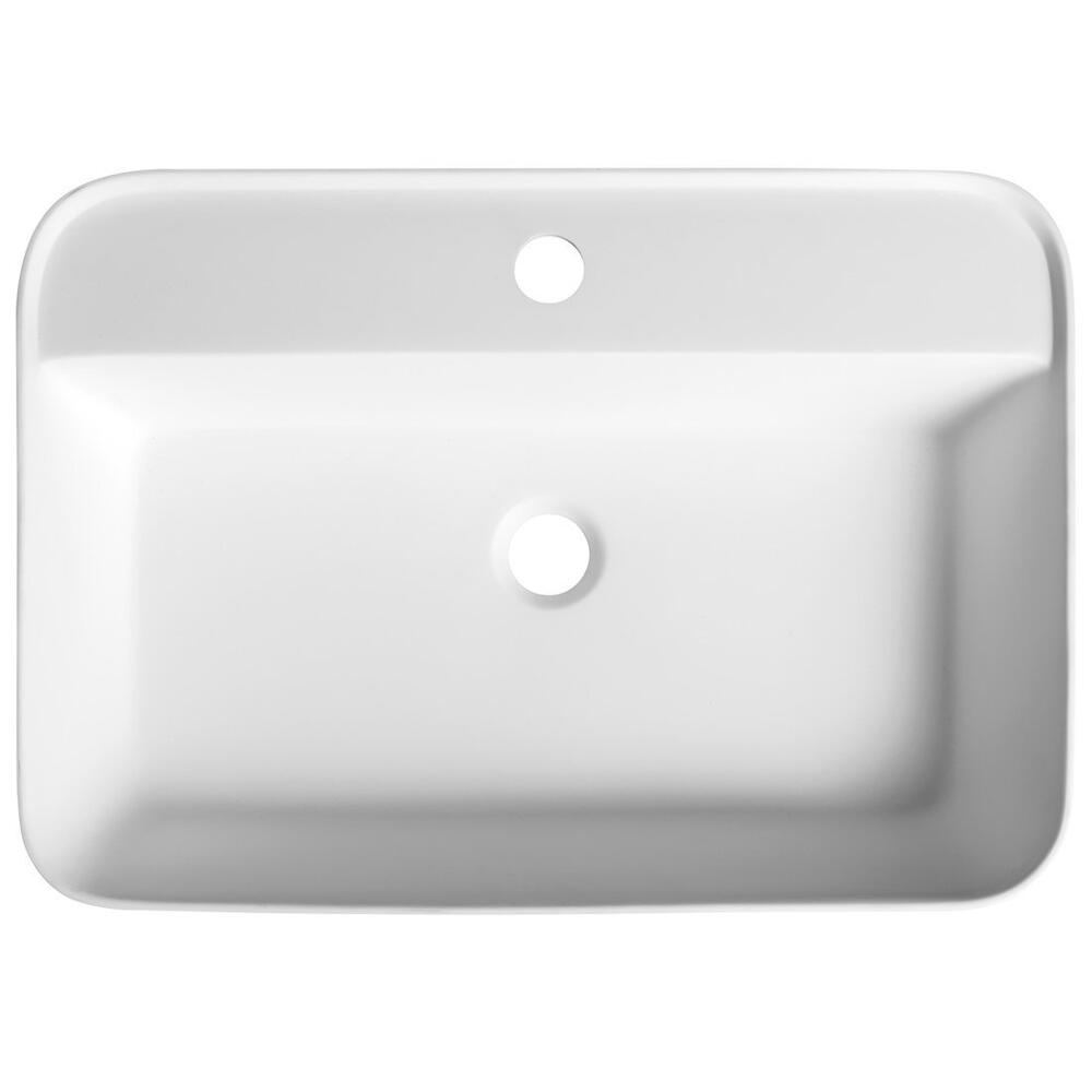 BRAHEA Einbauwaschbecken, Rockstone, 55x39 cm, Weiß matt