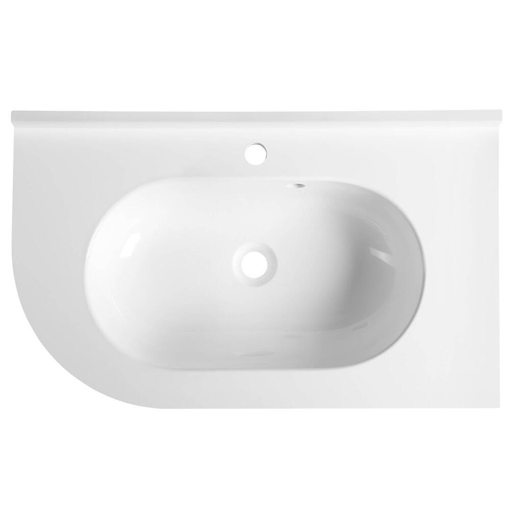 PULSE Gussmarmor-Waschtisch 75x45cm, rechts, weiß