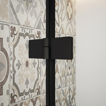 TRINITY BLACK Duschabtrennung Viertelkreis 900x900mm, Mattglas, links