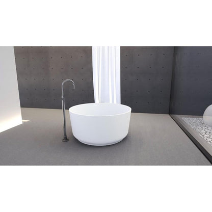 ESTATIS Gussmarmor-Badewanne ø110x51cm, weiß matt