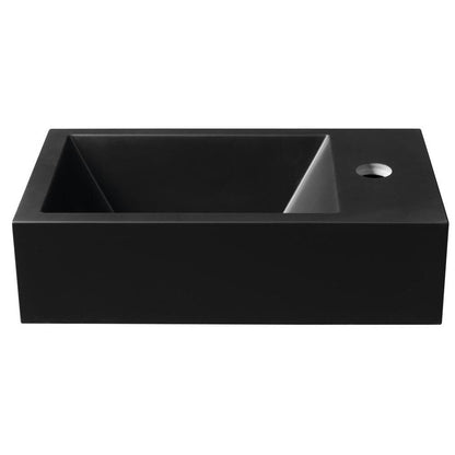 AMAROK Gussmarmor-Waschtisch 40x22cm, rechts, schwarz matt