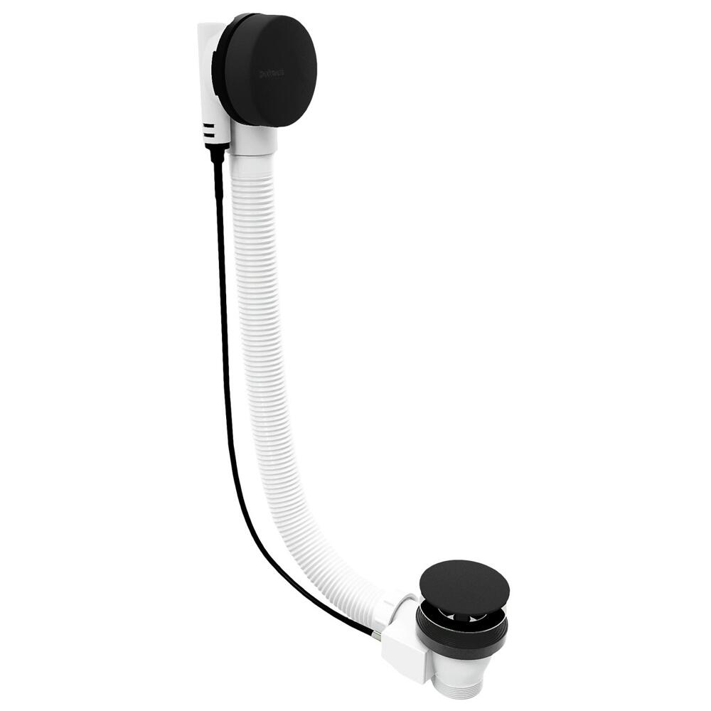 Ablaufgarnitur schwarz matt, 60cm, Stopfen 72mm