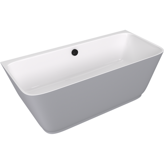 SKYLLA Wand-Freistehende Badewanne 170x75x60cm, weiß/grau matt