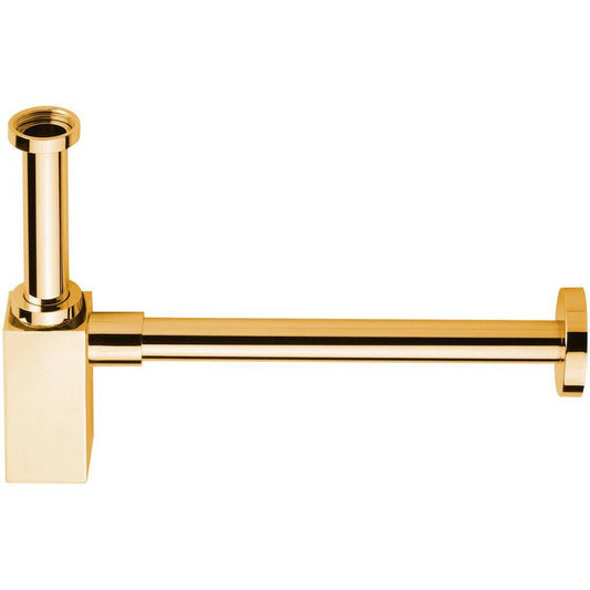 Waschbecken-Siphon 5/4", Abfluss 32 mm, eckig, Gold