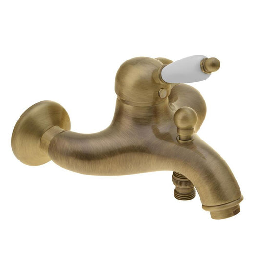 KIRKÉ WHITE Wannenarmatur, Weiß/Bronze