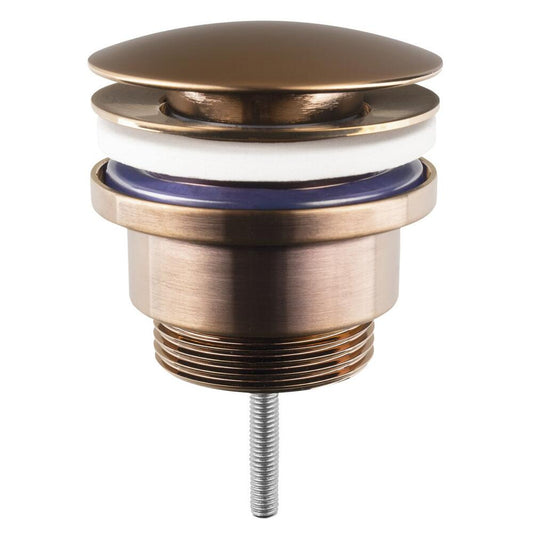 Waschbecken-Ablaufgarnitur 5/4“, klick-klack, großer Stopfen, 10-55mm, Kupfer matt