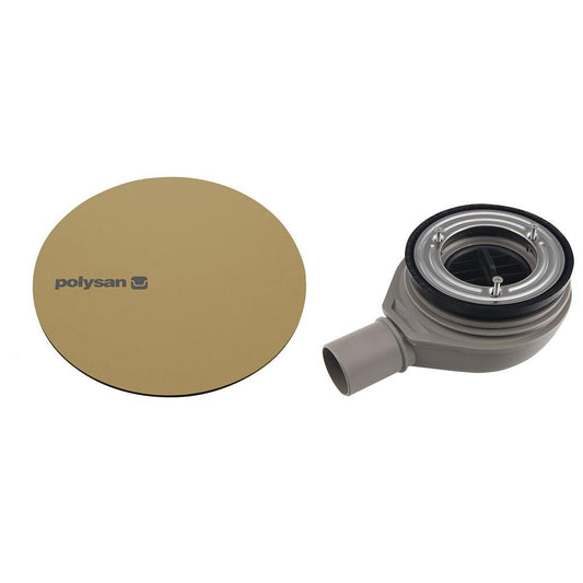 MIRAI Duschwannensiphon, Durch. 90mm, DN40, Gold matt Abdeckung