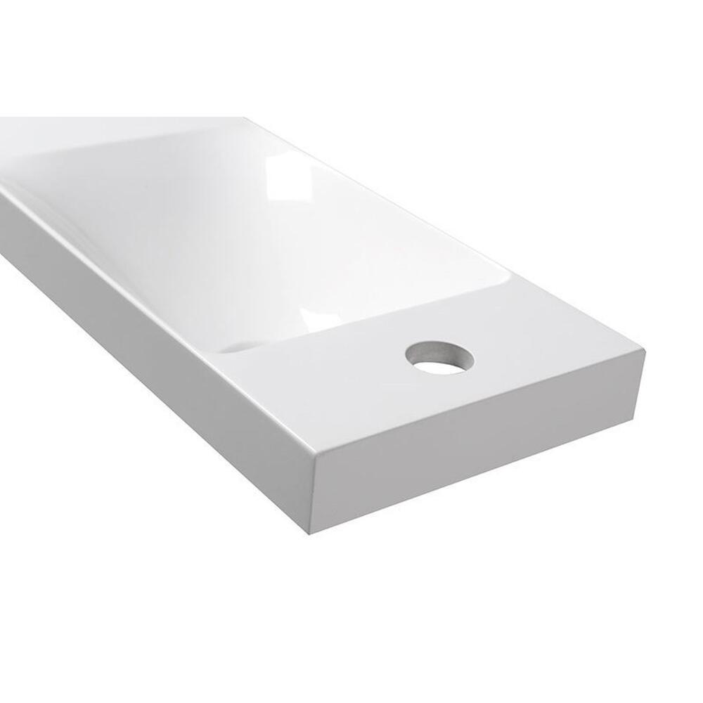 AGOS Gussmarmor-Waschtisch 80x22cx11cm, weiß, links/rechts