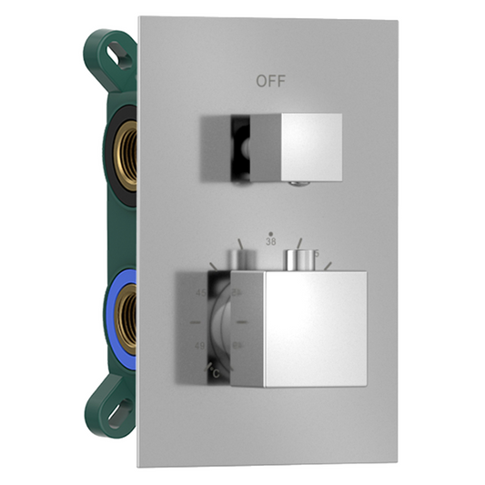 Thermostat-Unterputz Duscharmatur, Einbau-Box, 2 Wege, Chrom