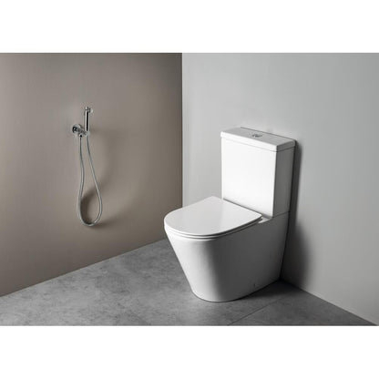 Wandventil mit Handbrause und Sicherheitssperre, rund, Chrom