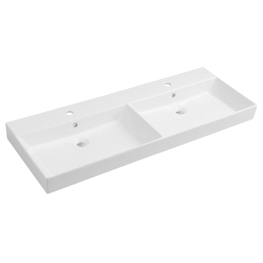 KARE 120 Keramik-Doppelwaschtisch 120x46cm, für Badmöbel. weiss