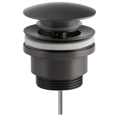 Ablaufgarnitur 5/4", klick-klack, großer Stopfen, (H) 10-55mm, Gun metal