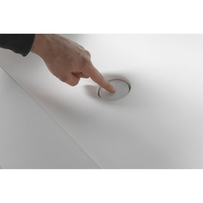 EMICO Doppelwaschtisch mitten, 130x50 cm, Kantenausführungen L, Rockstone white matt