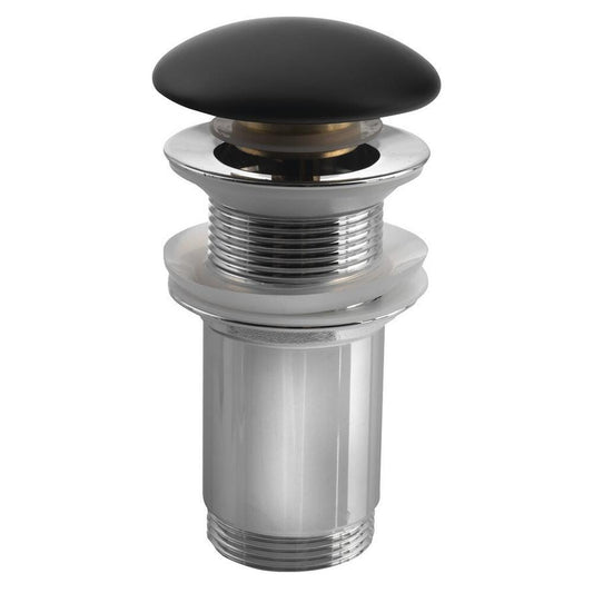 Ablaufgarnitur 5/4“, klick-klack, Keramik-Stopfen, H. 10-50 mm, Schwarz matt