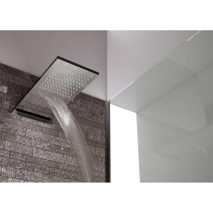 Wand-Kopfbrause, 500x200mm, Kaskade, polierter Edelstahl