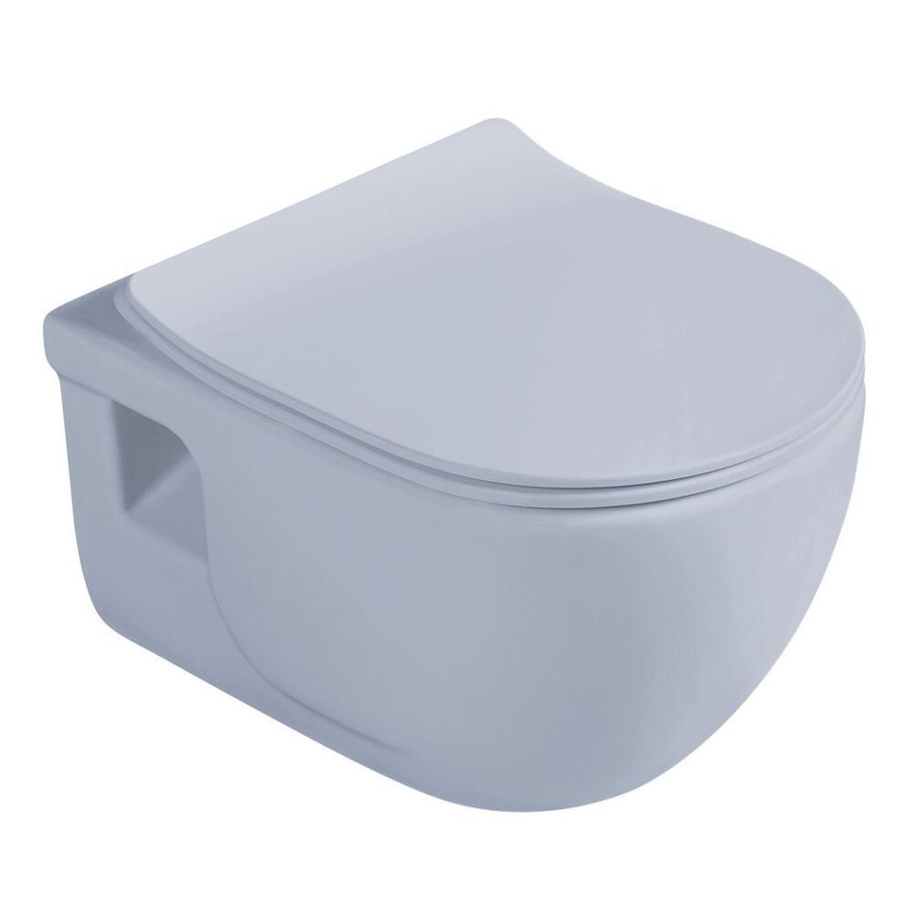 BRILLA Slim WC Sitz mit Soft Close System, hellblau matt