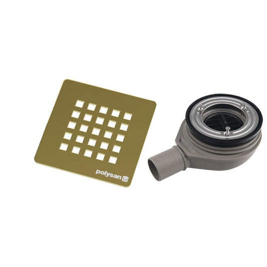 TRENECA Duschwannensiphon, Durch. 90mm, DN40, Gold Abdeckung