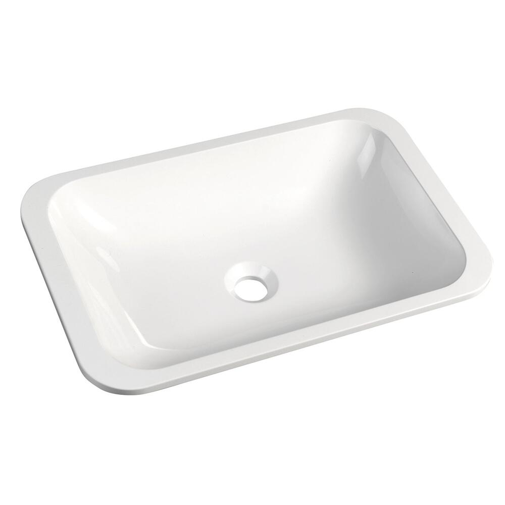 JAPURA Gussmarmor-Waschtisch 55x36cm, weiß