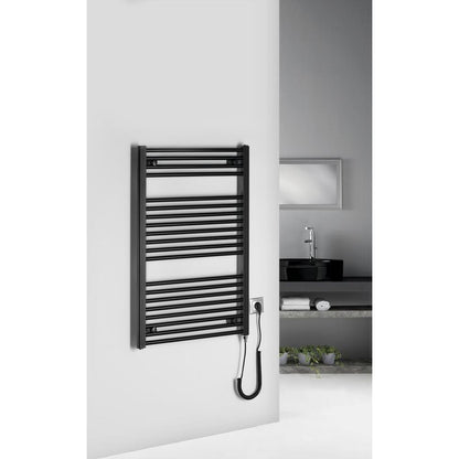 DIRECT-E Elektrischer Badheizkörper, gerade, 600x960 mm, 400 W, Schwarz