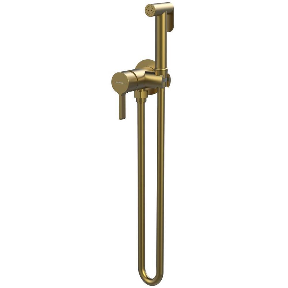 ICONIC Unterputz-Bidetarmatur mit Brausestop, rund, Gold matt
