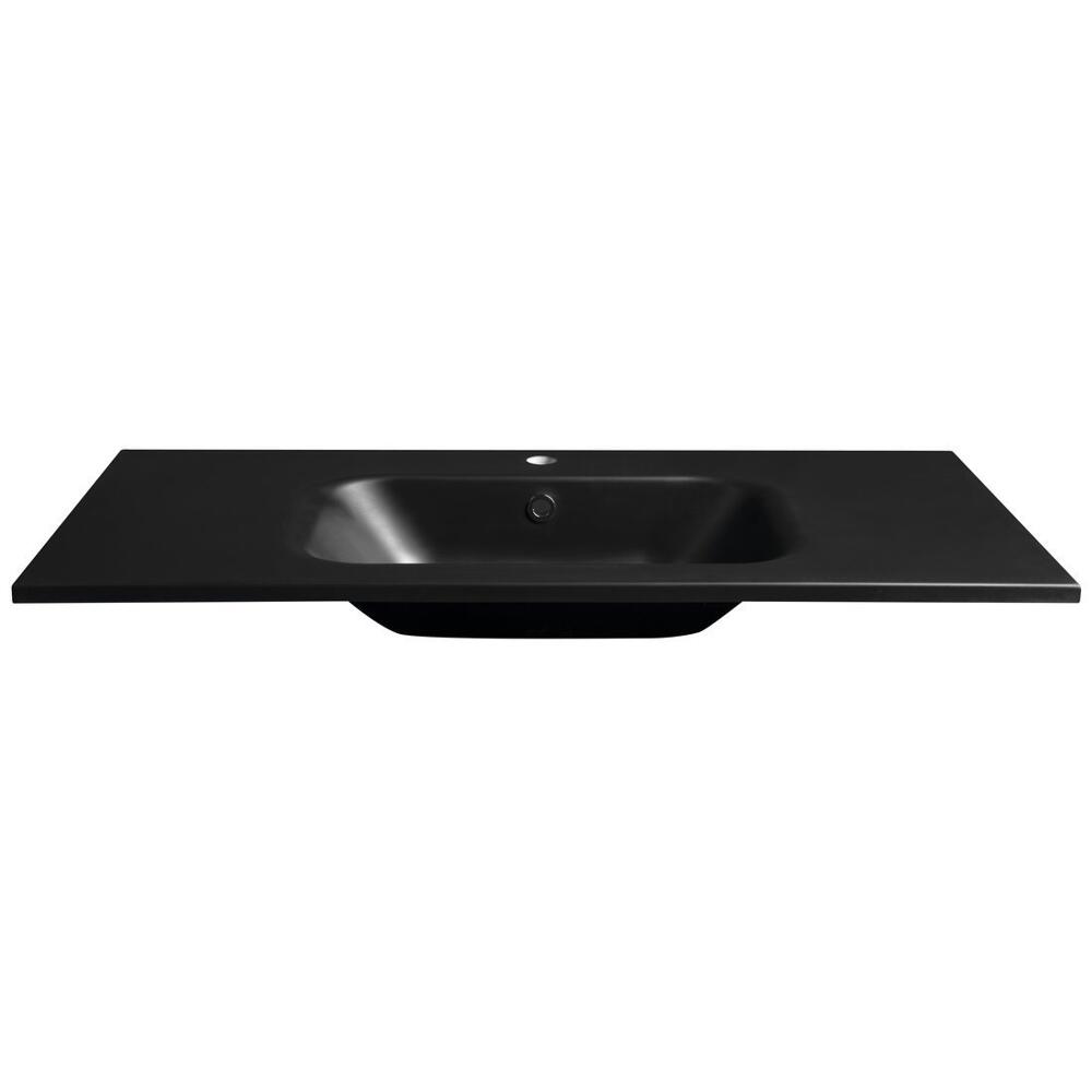 SIDRA Gussmarmor-Waschtisch 101x46cm, schwarz matt